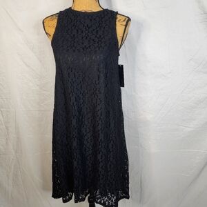 New w/tag APT. 9 Size 2 'Black Tie' Lined Lace Overlay A-line Floral Shift Dress